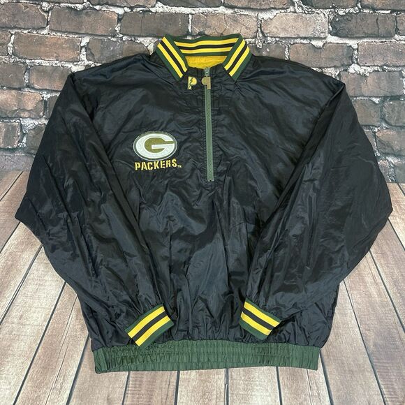 Vintage 90s Green Bay Packers Pro Player Reversible Windbreaker Mens Size Large - Picture 8 of 12